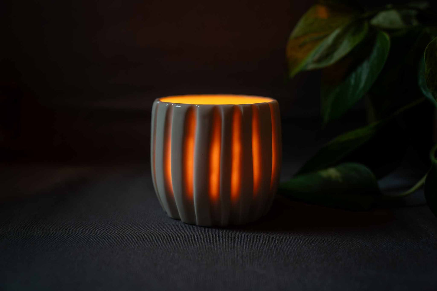 translucent porcelain tea candle holders