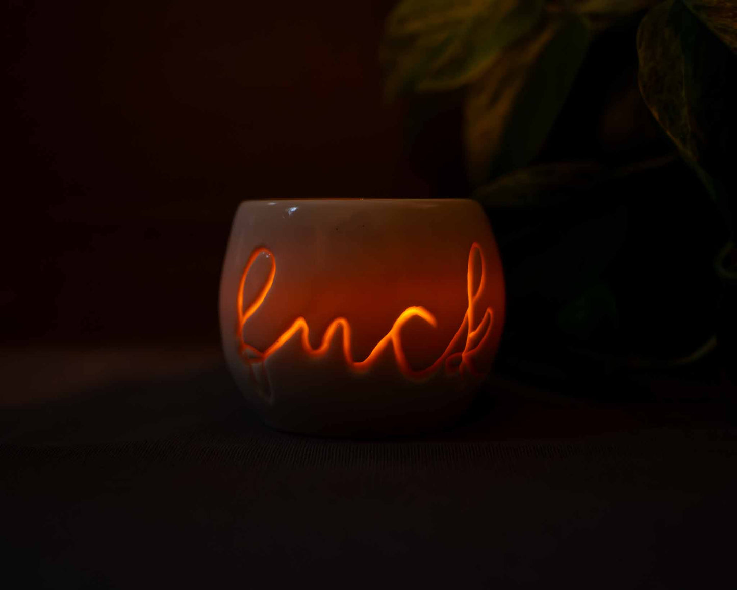 translucent porcelain tea candle holders
