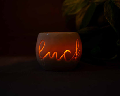 translucent porcelain tea candle holders