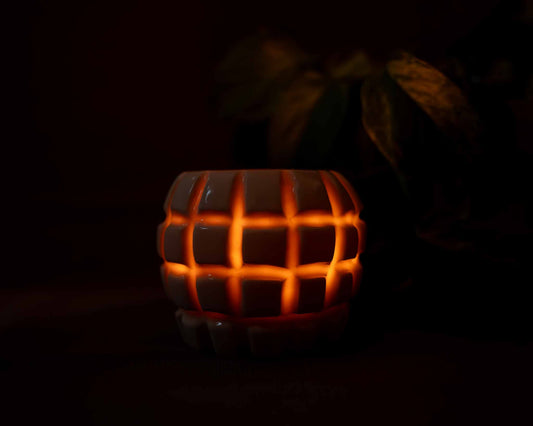 translucent porcelain tea candle holders